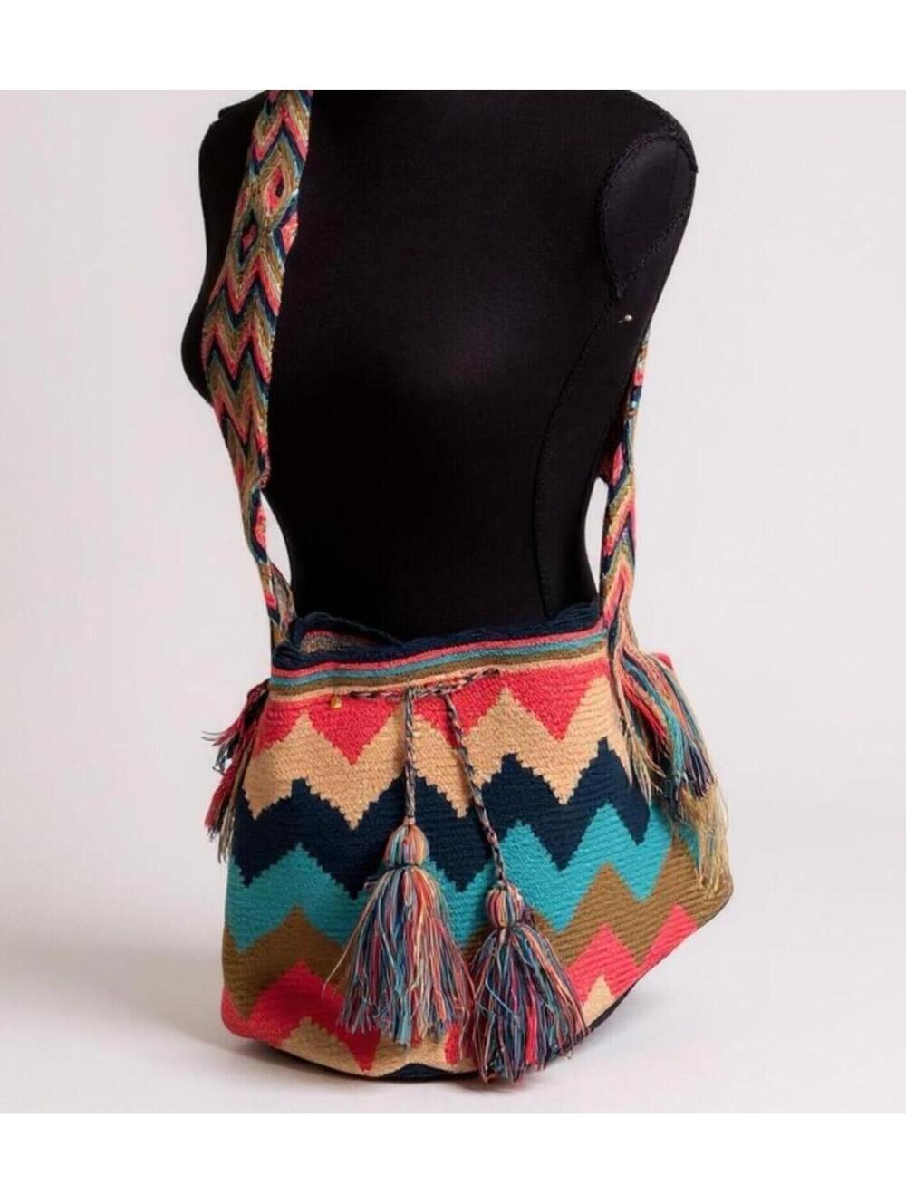 Large, multicolor , Wayuu style Colombian Handmade Cross